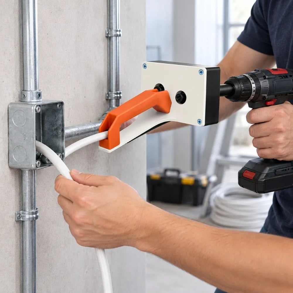Electric Wire Puller Cable Threading Machine + Drill Adapter