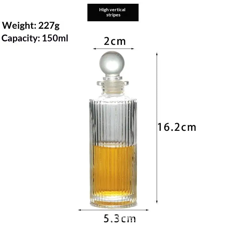 Vintage Embossed Glass Bitters Bottle with Stopper & Pour Spout