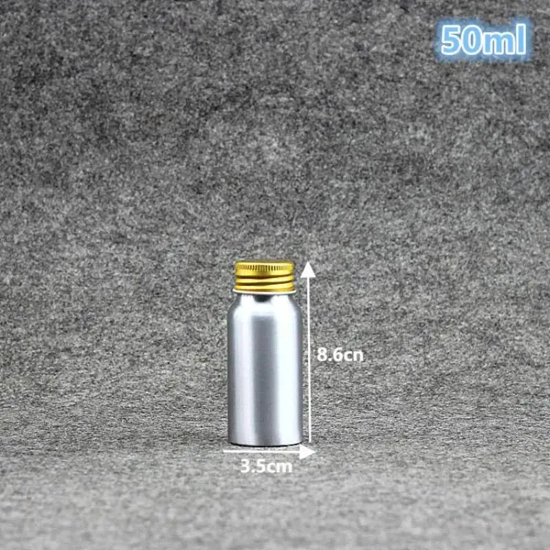 Gold Aluminum Refillable Bottle 50–250ml | Screw Cap Travel