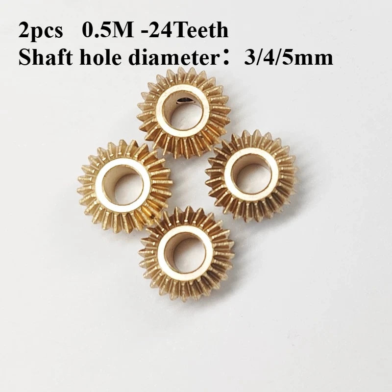 2pcs Mini Copper Bevel Gears 0.5M 54T 4/5mm 90° DIY Model