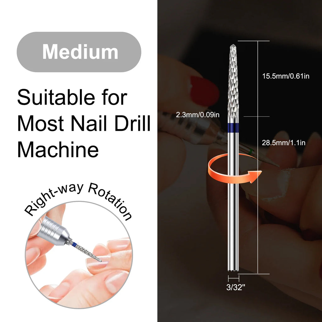 Carbide Nail Drill Bits 3/32" Tungsten Steel – Manicure & Pedicure