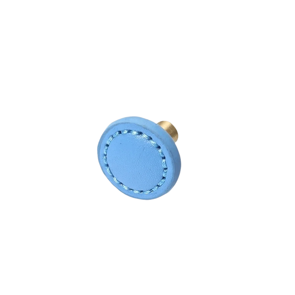 Zinc Alloy Leather Drawer Handle | Single Hole Cabinet Knob