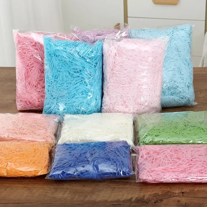 200g Multicolored Raffia Paper Shreds – Gift Box & Basket Filler