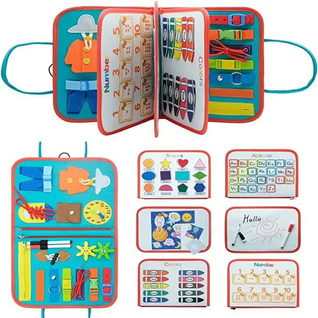 Felt Busy Board for Toddlers – Zipper, Buttons & Ties