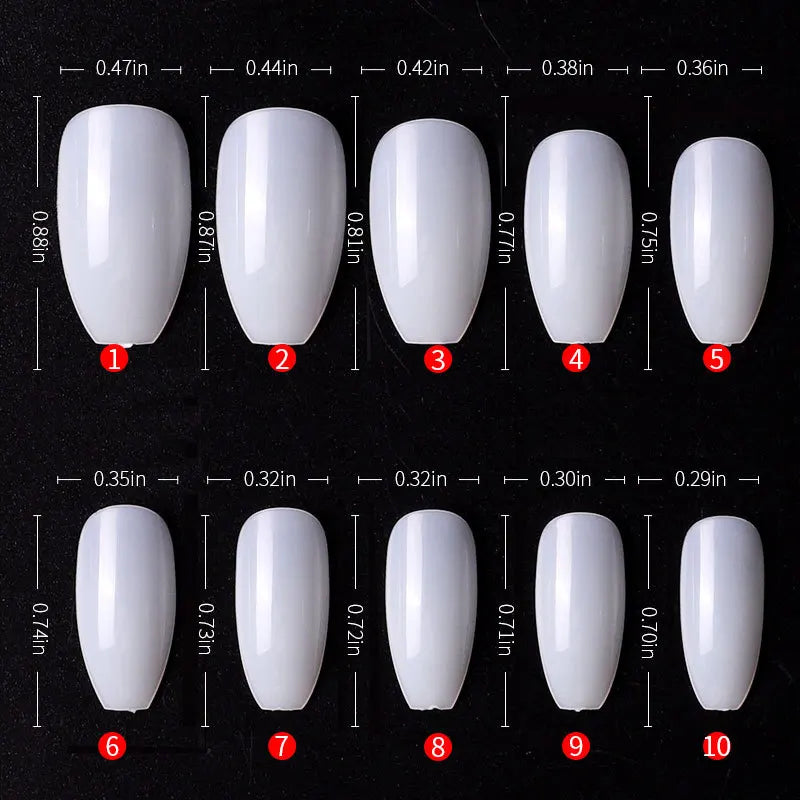 500pcs Press On Nail Tips – Coffin Ballet Full Cover False Nails