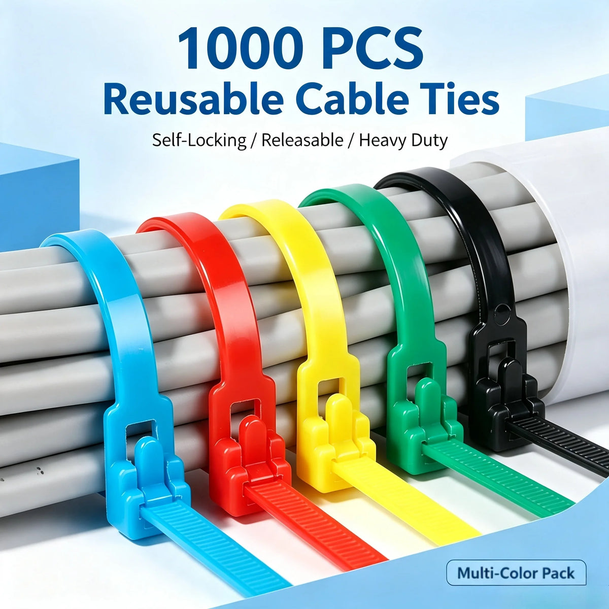Reusable UV Resistant Nylon Cable Ties 100/300/1000 Pcs