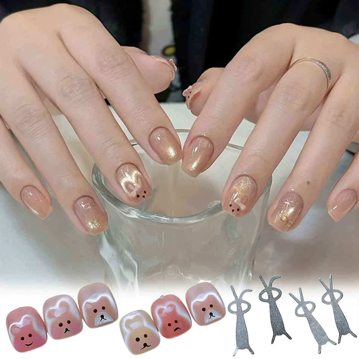 Heart Shape Cat's Eye Nail Magnet Tool – 5pc DIY Set