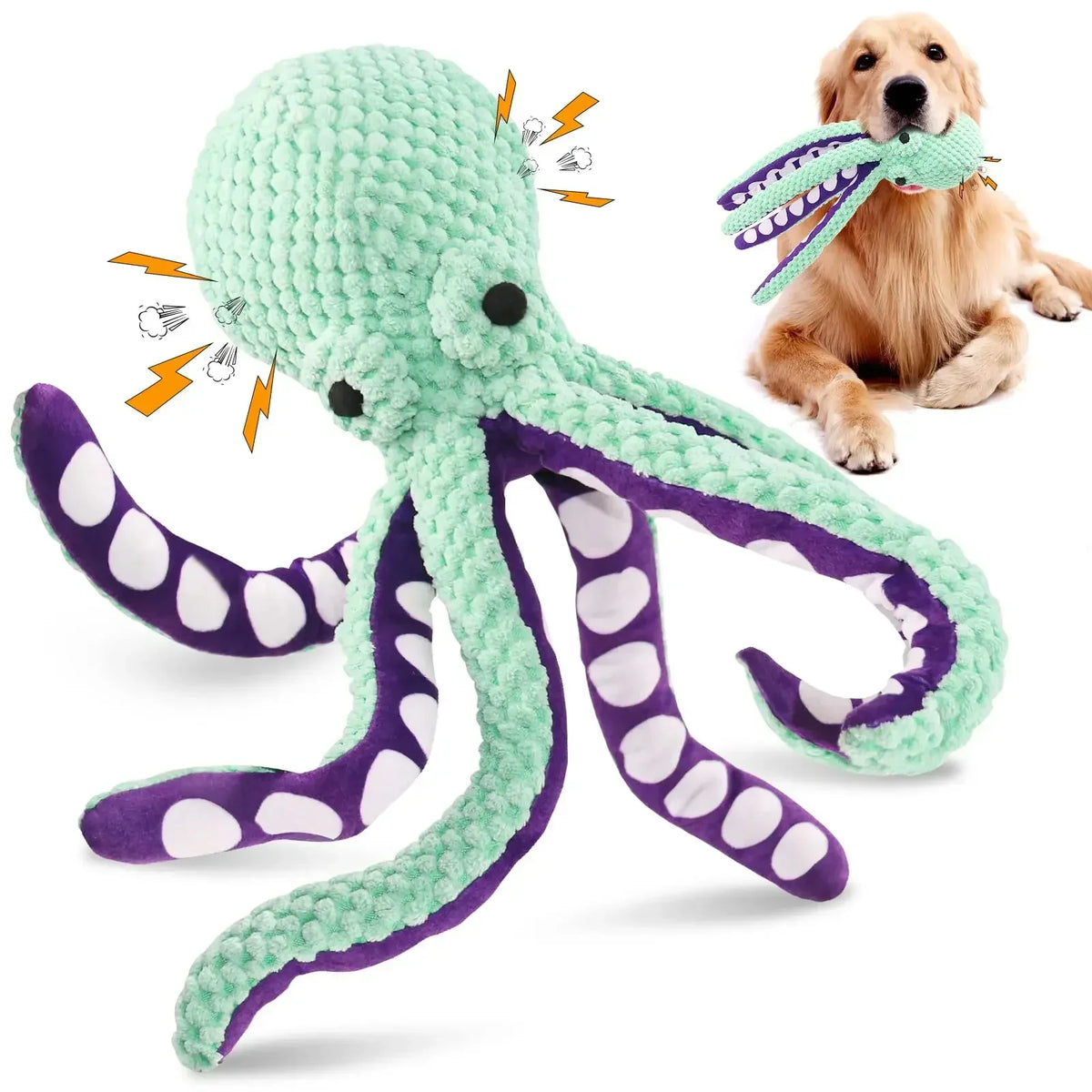 Plush Squeaky Octopus Dog Toy – Interactive Chew & Fetch