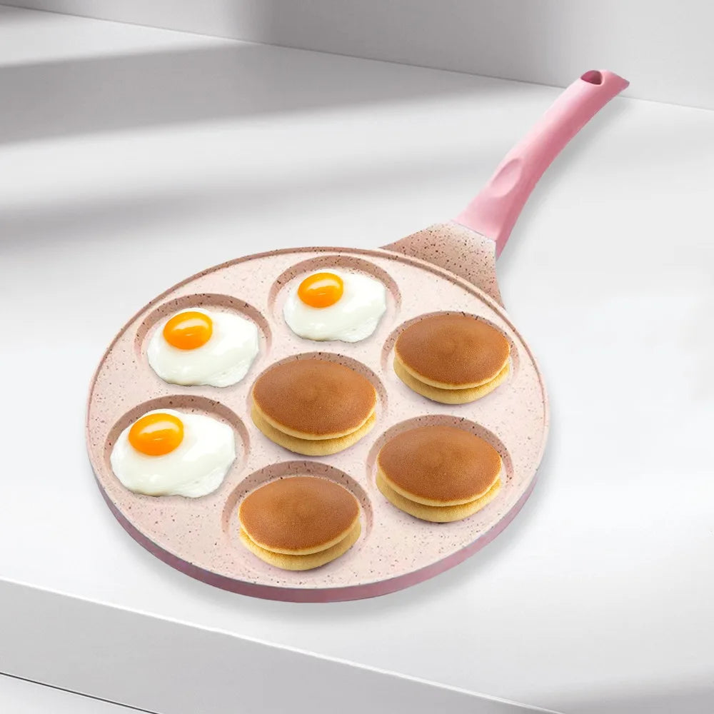 7-Hole Animal Mini Pancake Pan – Non-Stick Breakfast Griddle