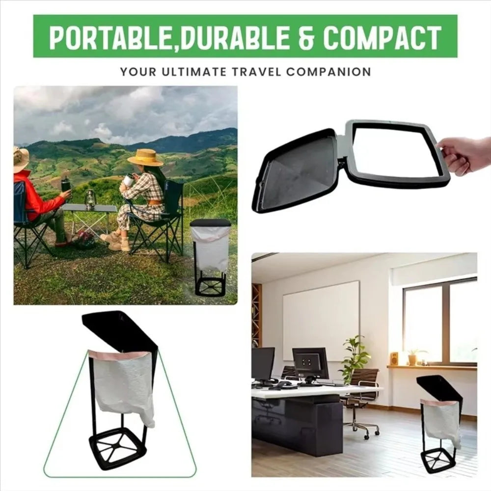 Telescopic Garbage Bag Holder with Lid – Adjustable ABS Rack