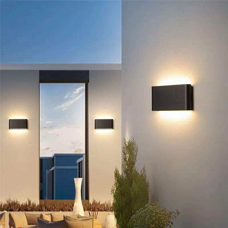LED Wall Sconce Indoor Outdoor Black Large – Modern Wall Light