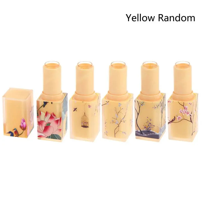 Frosted Refillable Lipstick Tube – 3D Floral DIY Lip Balm Container