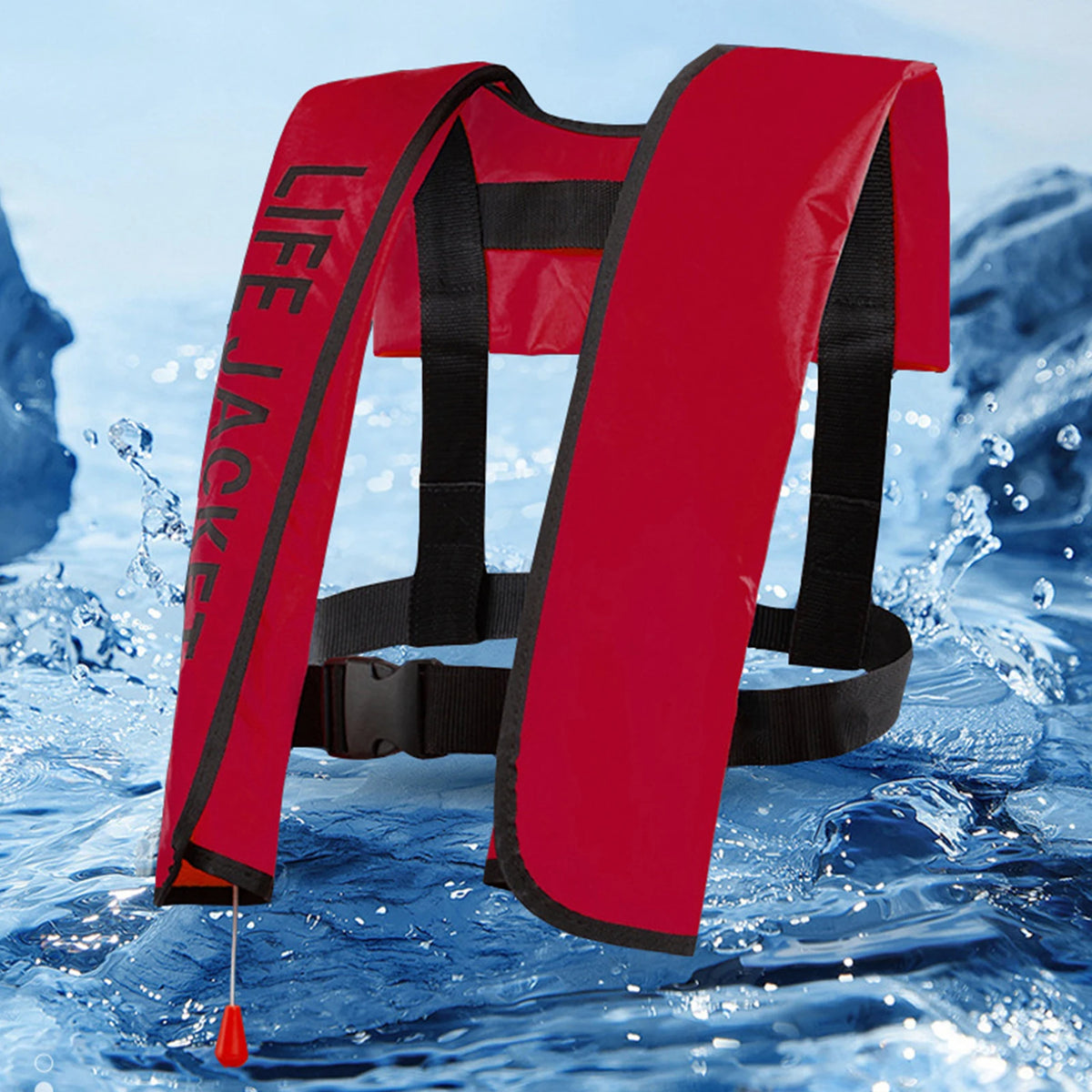 Automatic Inflatable Life Vest with Reflective Strips & Whistle
