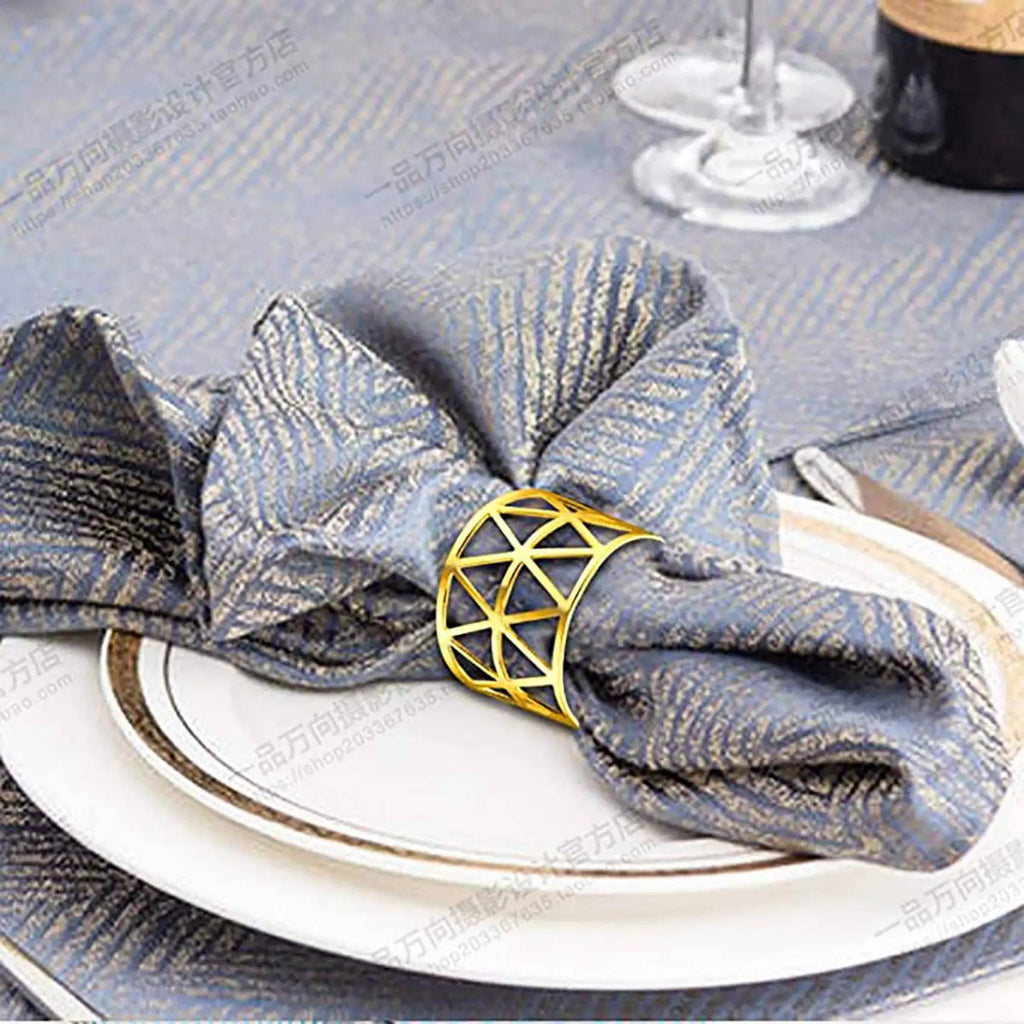 32-Pack Gold Round Mesh Metal Napkin Rings – Weddings & Parties