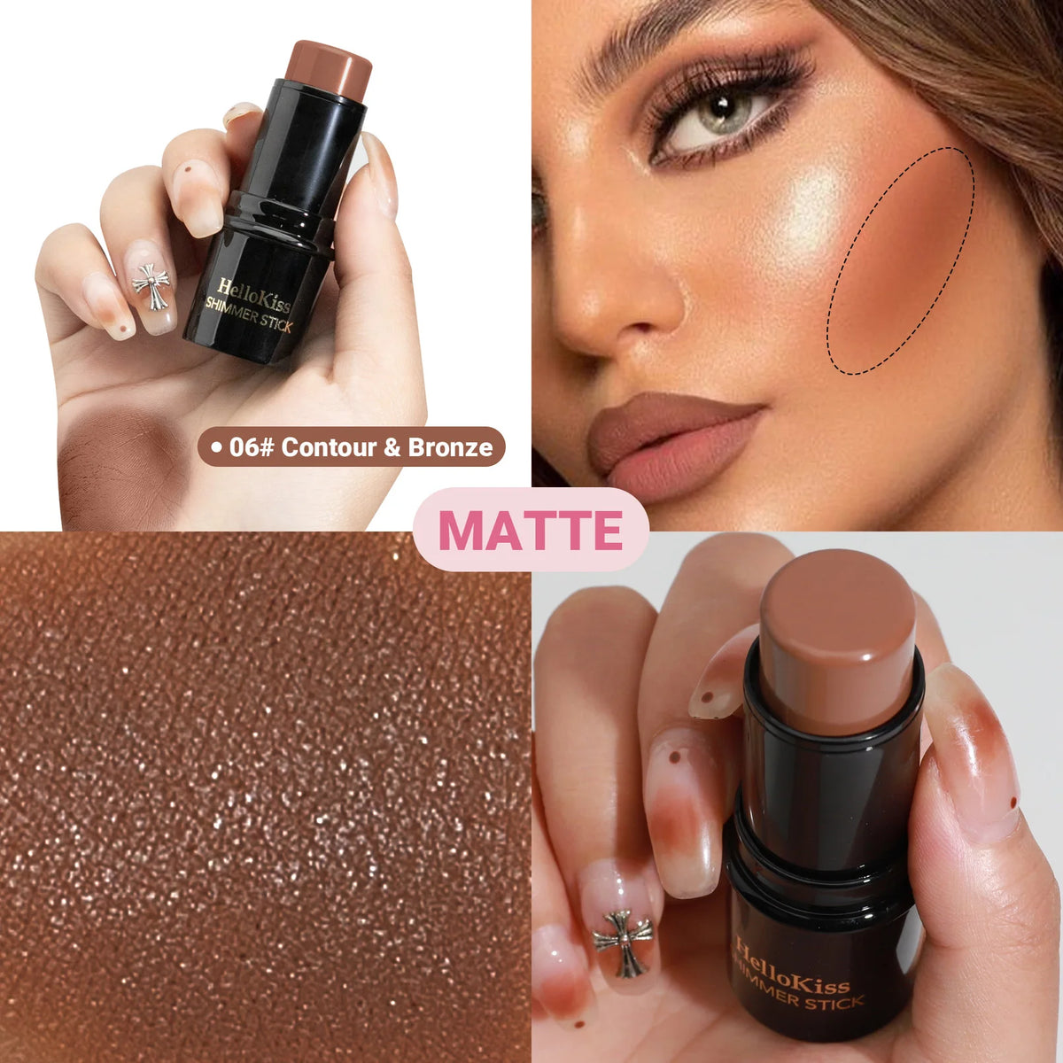 OREADEX 15-Color Shimmer Bronzer Highlighter Contour Stick