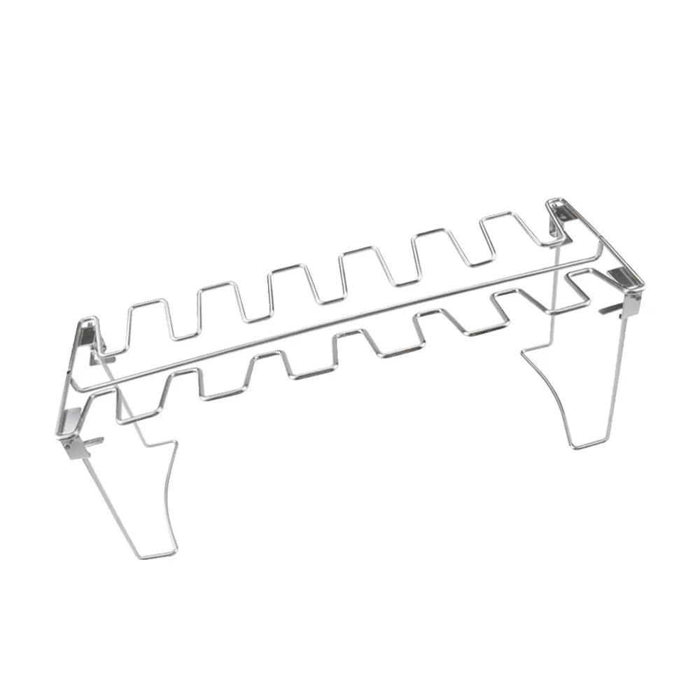 Stainless Steel Foldable Chicken Leg BBQ Grill Roasting Rack