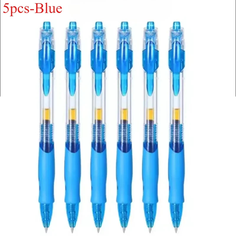 Retractable Gel Pen Set 5/10 Pcs – Black Red Blue Ink