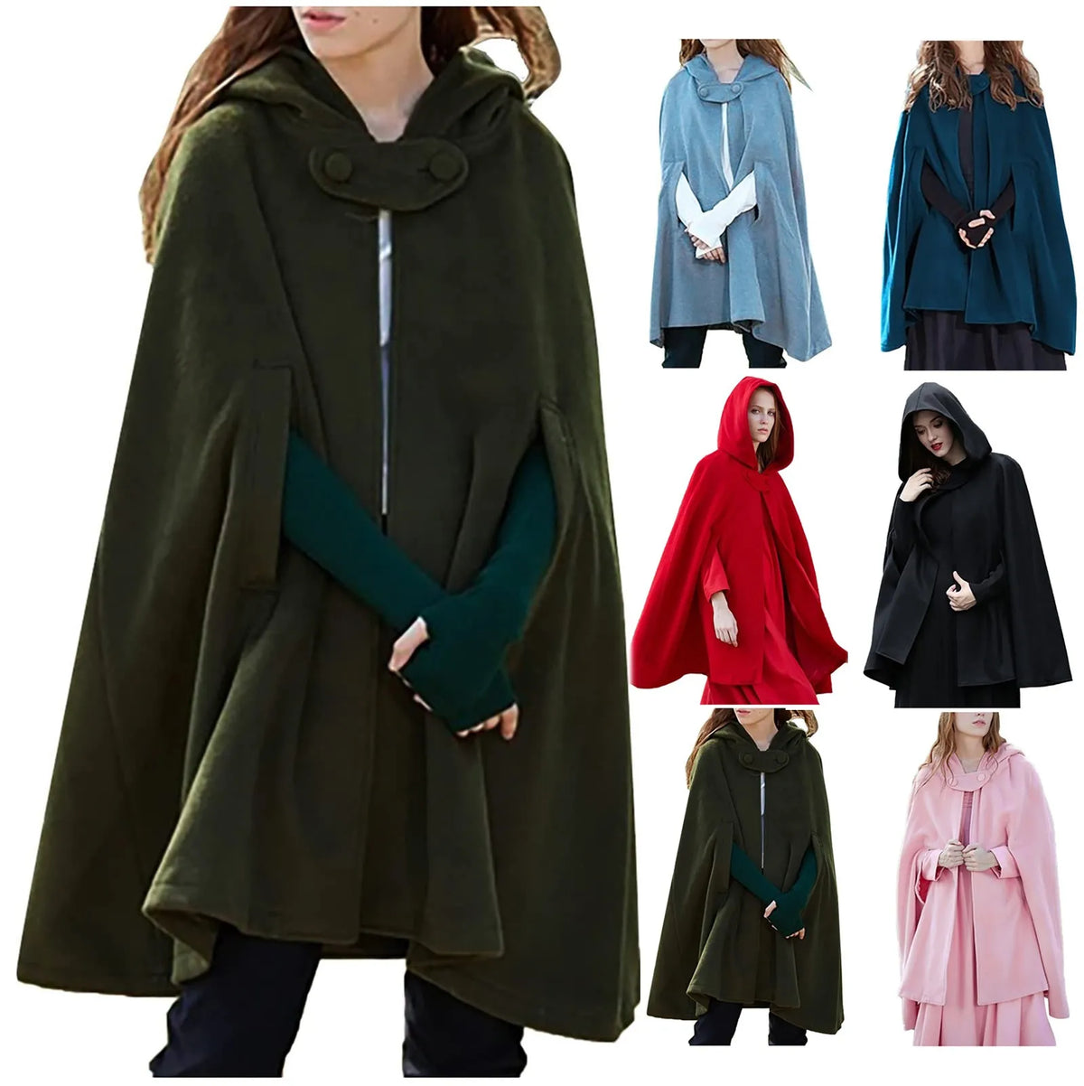 Women's Medieval Hooded Cloak Cape – Gothic Viking Cosplay