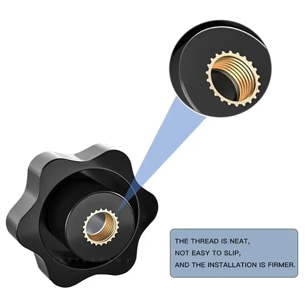 10Pcs Black Thumb Knob Nuts M4–M12 Hand Tighten Clamping Knob