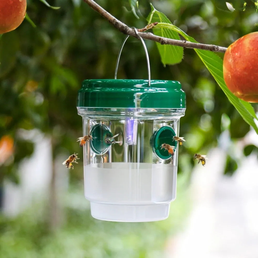 Solar Powered Wasp Trap Box – Reusable Hanging Insect Catcher