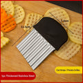 Stainless Steel Crinkle Cutter – Wavy Potato & Veggie Slicer
