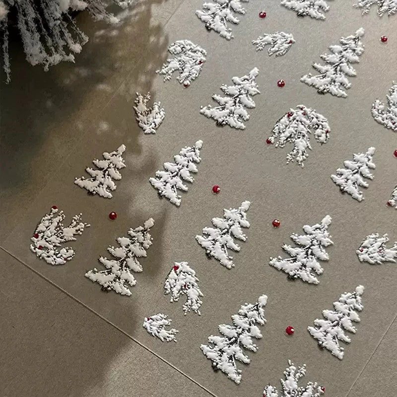 Christmas Nail Art Stickers – Gold Elk, Snowflake & Wreath