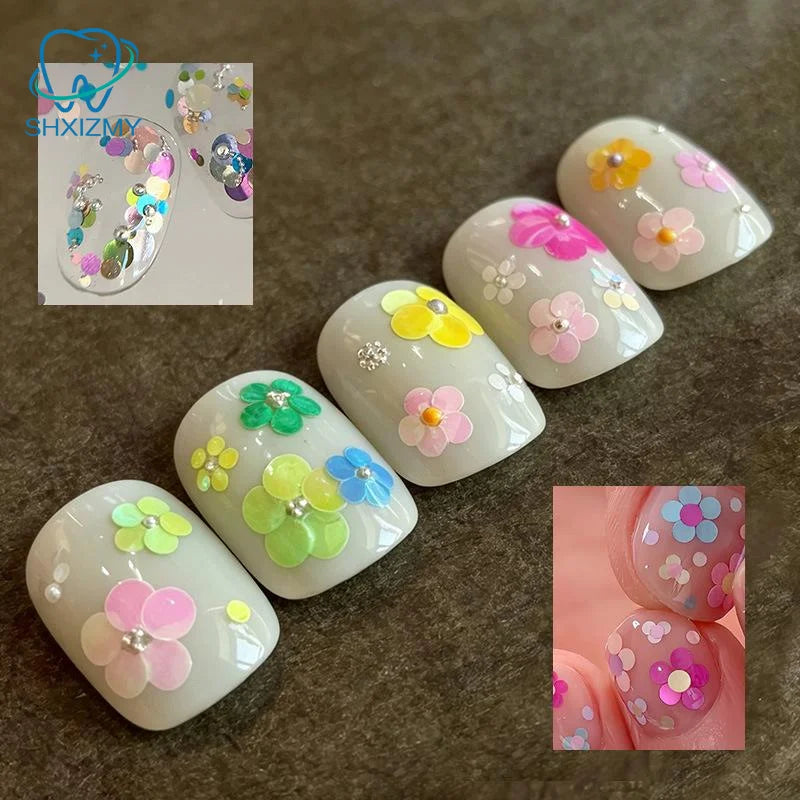 12-Grid Nail Glitter Sequin Set – DIY Colorful Nail Charms