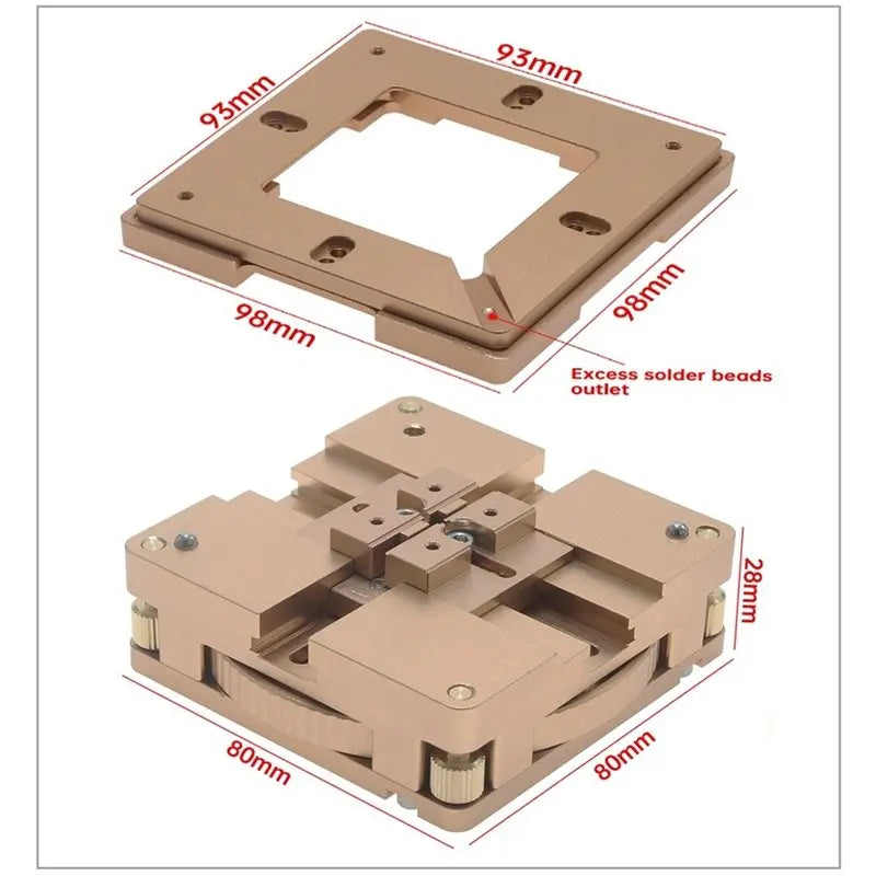 BGA Reballing Station Kit 90x90mm Ball Planting Fixture IC Rework