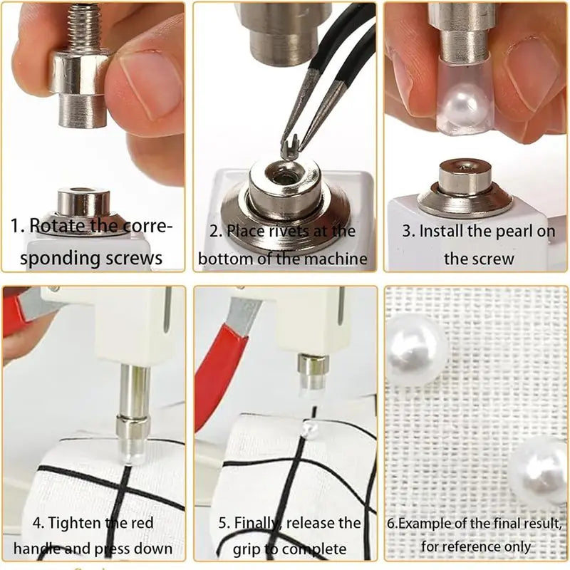Hand Press Pearl Setting Machine 5 Sizes – DIY Bead Rivet Tool