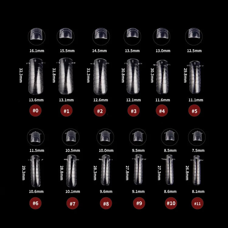 120pcs Clear Nail Tips – Coffin Almond Stiletto Full Cover Set