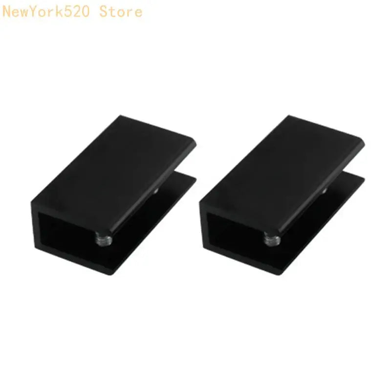 2-Pack Aluminum Glass Shelf Brackets Wall-Mount Clamps