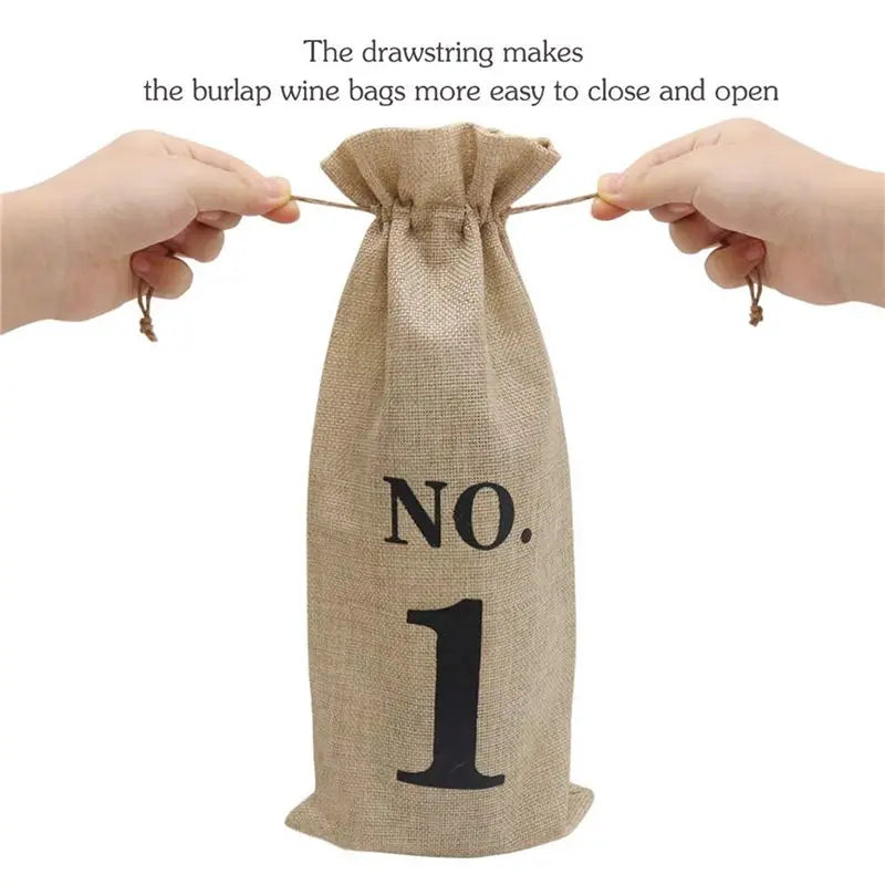 20-Pack Numbered Burlap Wine Bags with Tags | Blind Tasting