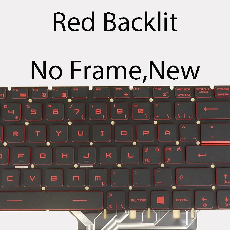Red Backlit MSI Laptop Keyboard GL62 GL72 GL73 Multi-Language