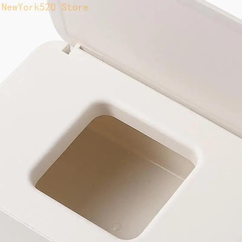 Desktop Storage Box with Lid – Dust-Proof Tissue & Mask Organizer
