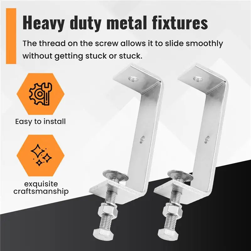 Heavy Duty C Clamp Set 2PCS – Wide Jaw Woodworking Clamps