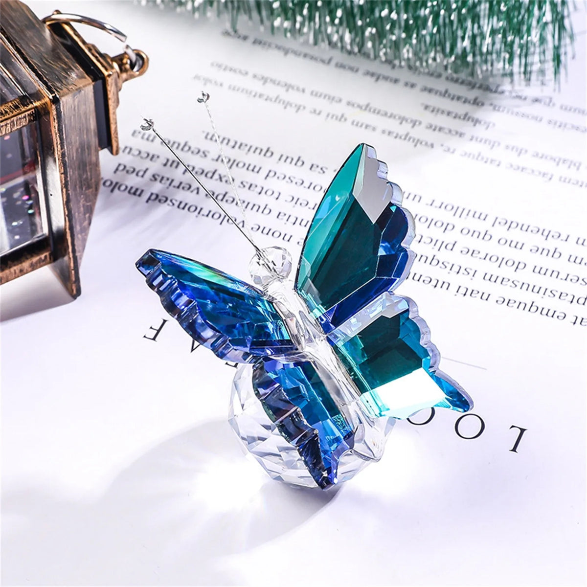 Crystal 3D Butterfly Ornament with Ball Base | Home Décor Gift