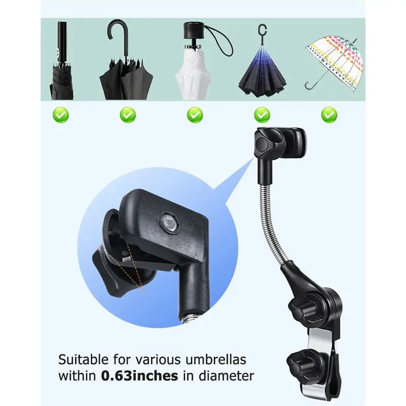Universal Adjustable Umbrella Holder for Baby Strollers