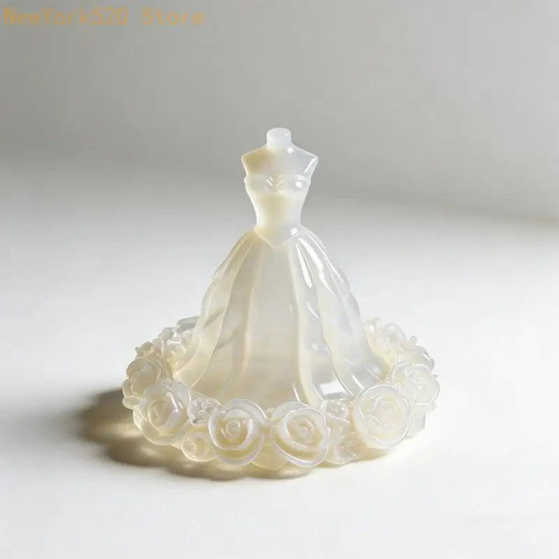 Wedding Dress Silicone Mold – 3D Floral Gown Candle Soap Mould