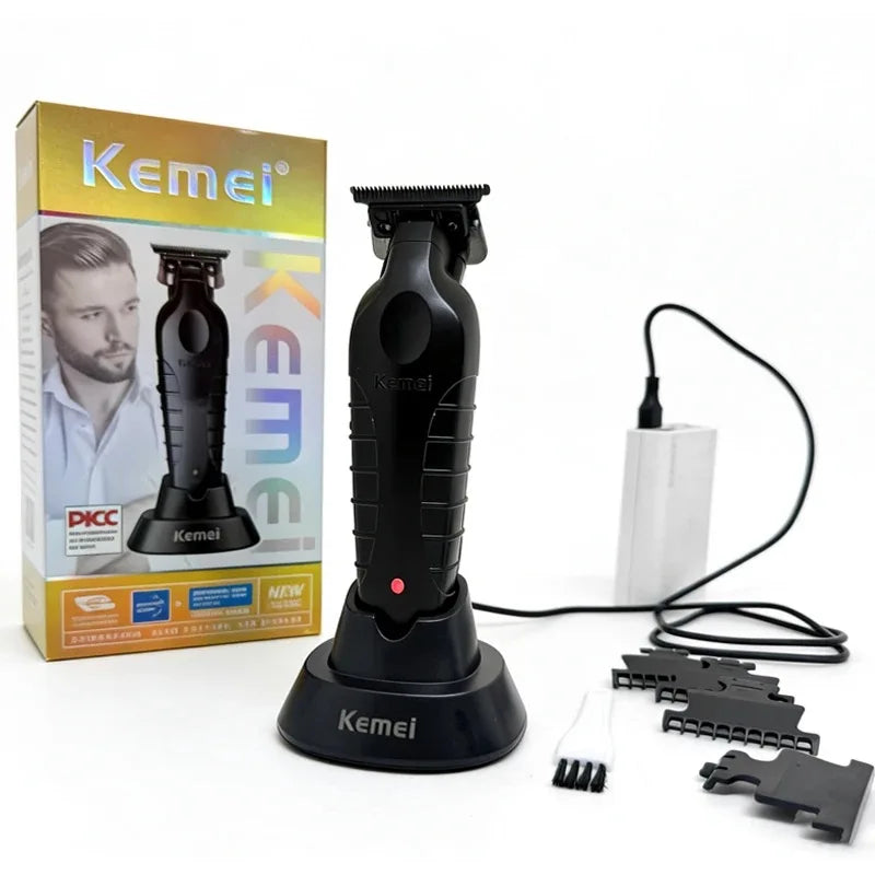 Kemei KM-2299 Cordless Hair Trimmer Clipper with Base
