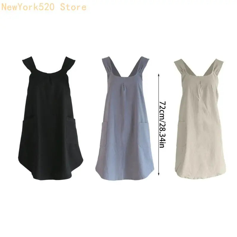 Cotton Waist Apron with 2 Pockets – Adjustable, One Size Fits All
