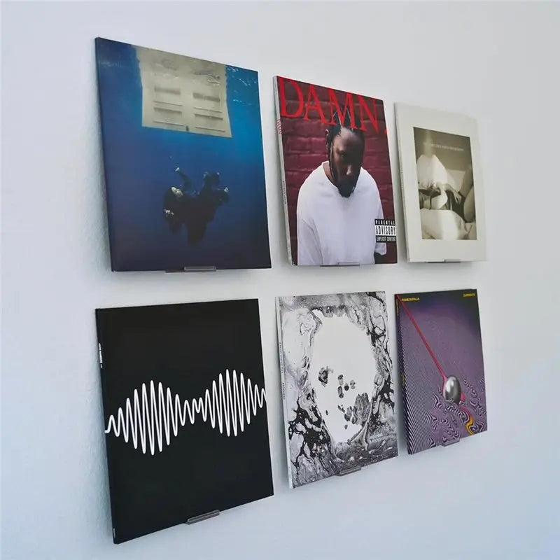 Clear Vinyl Record Wall Mount – 8-Pack Adhesive Album Display