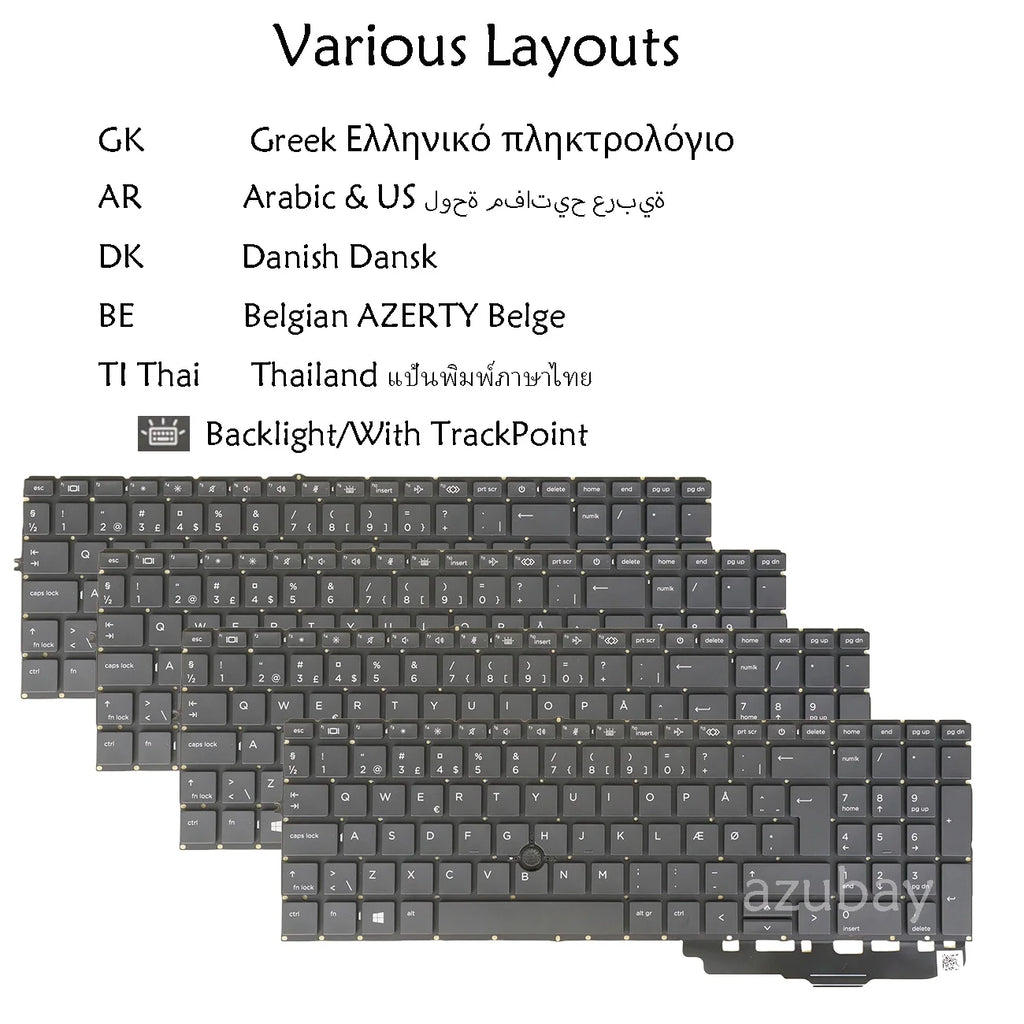 Backlit HP EliteBook 850 855 G7 G8 Keyboard – Multi-Language