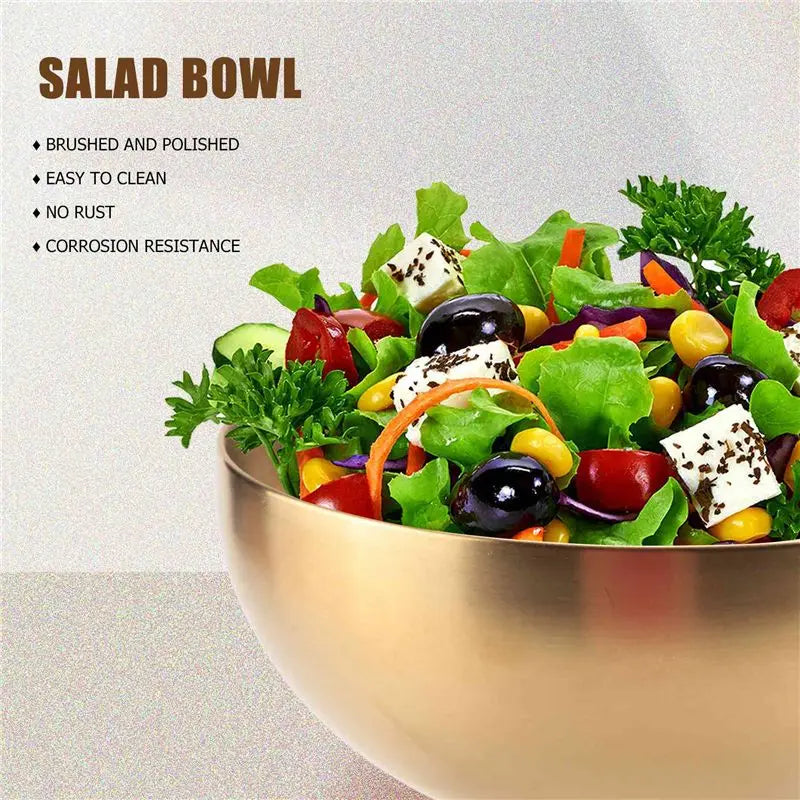 Stainless Steel Salad & Ramen Bowls – Large Capacity Korean Style