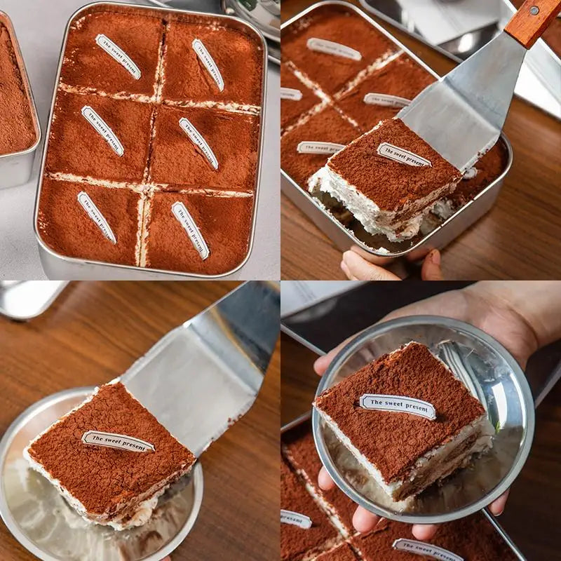 Stainless Steel Cake Spatula with Wooden Handle | Baking Tool