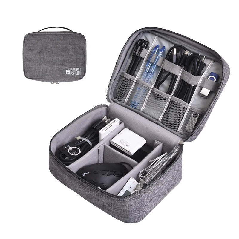 EGYAL Waterproof Travel Cable Organizer Bag | USB & Charger