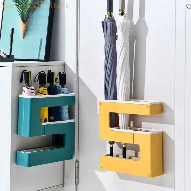 Wall Mounted Umbrella Rack – 5-Hook Storage Holder Shelf