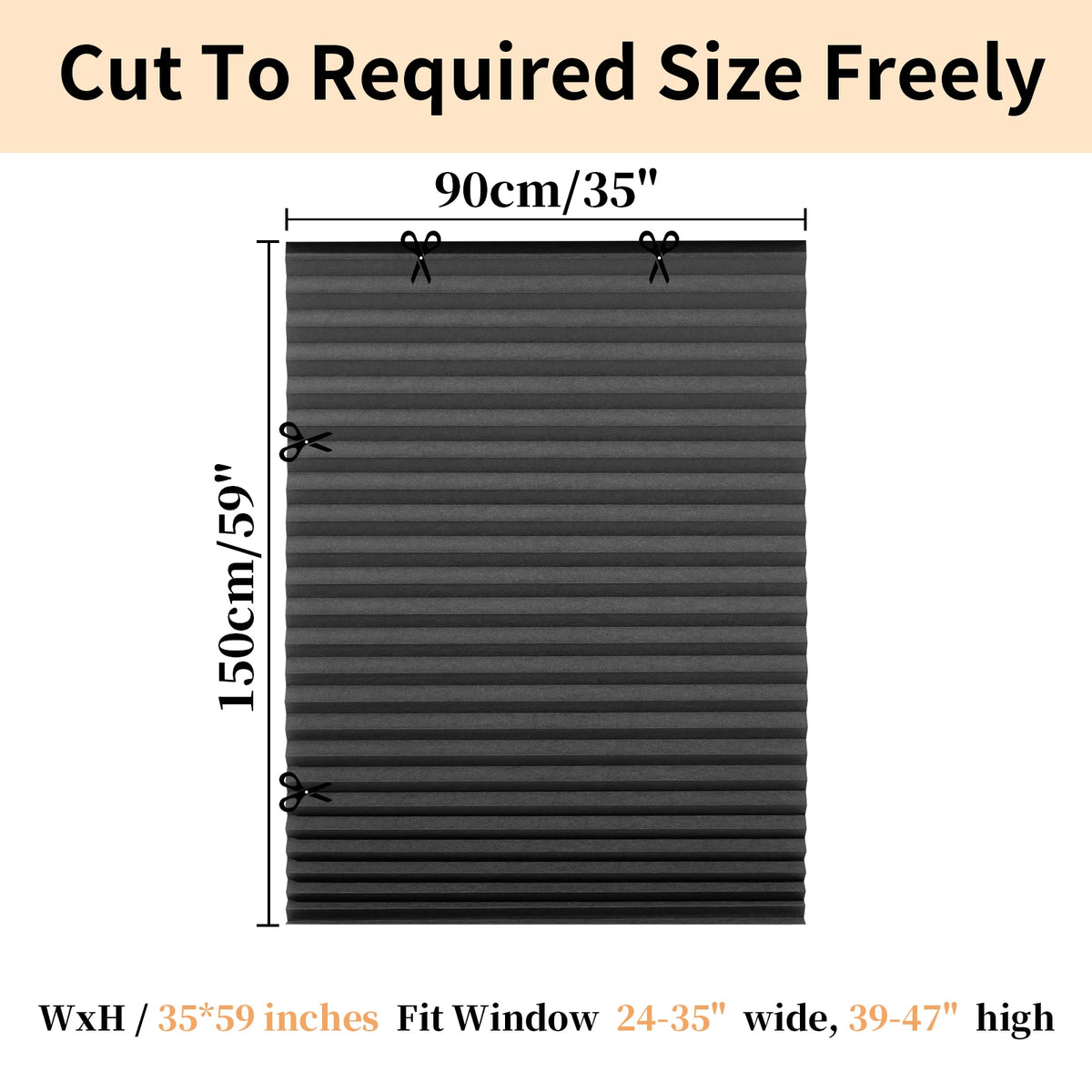 Temporary Paper Window Blinds – No Drill, Cut to Size, Cordless