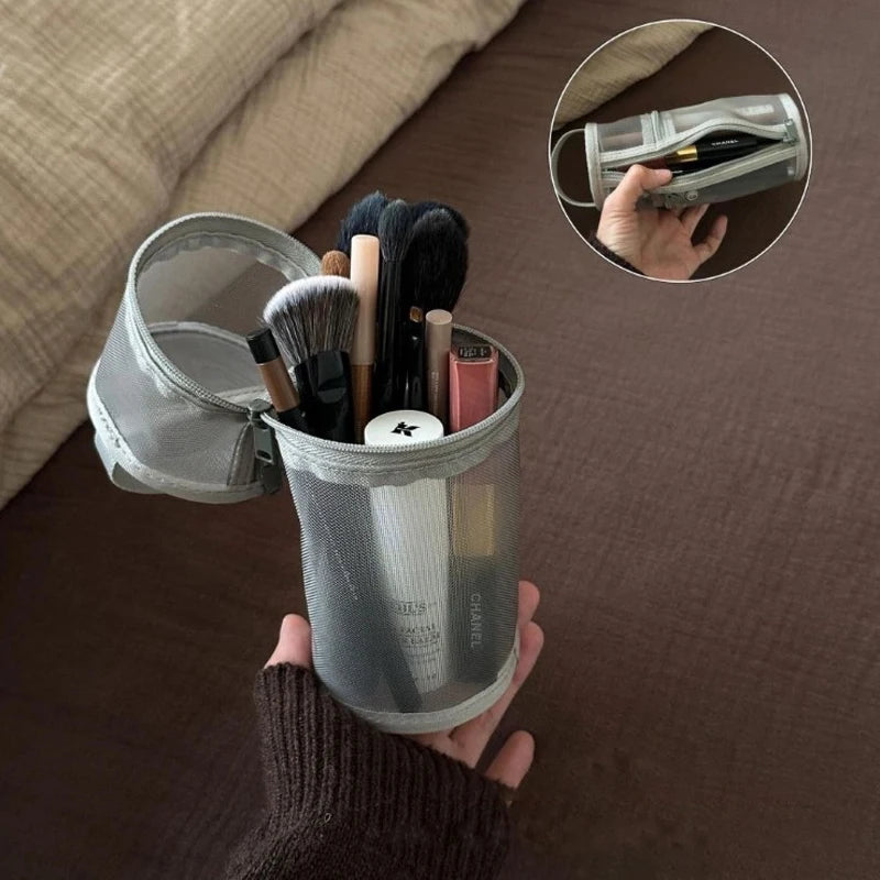 Mesh Makeup Brush Storage Bag – Portable Travel Brush Case