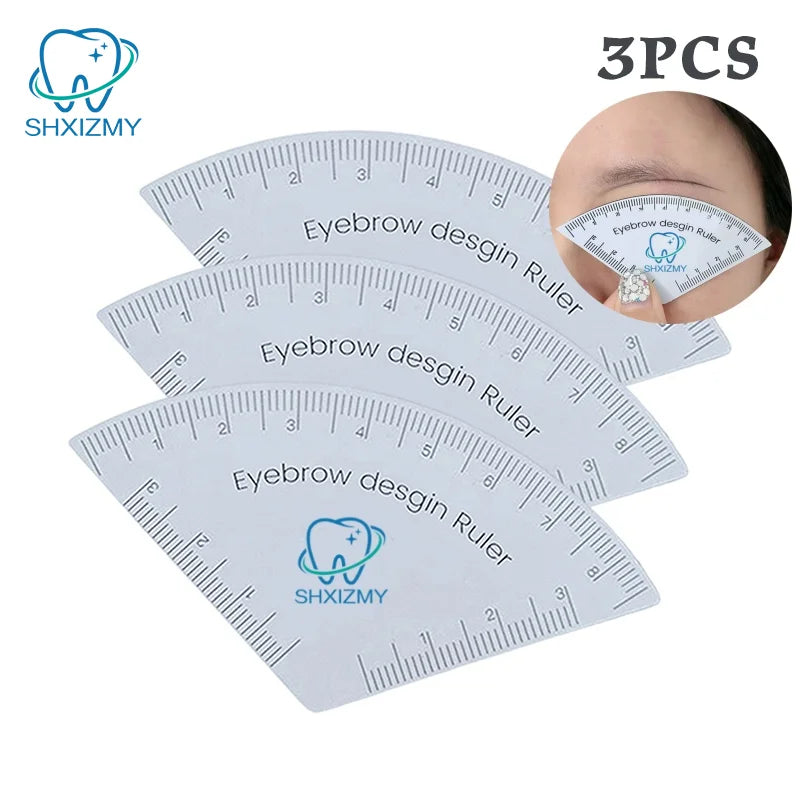 3-Pack Eyebrow Mapping Ruler Microblading Brow Shaping Stencil