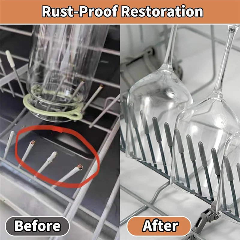 100-Pack Dishwasher Rack Repair Caps – Anti-Rust Tine Tips
